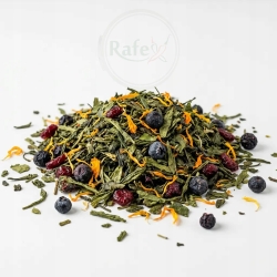 Herbata Zielona Yunnan Żurawinowo-jagodowa Z Nagietkiem 100g