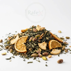 Herbata Zielona Yunnan Pomarańcza Z Pistacjami I Jabłkiem 1kg