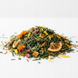 Herbata Zielona China Sencha Earl Grey Pomarańcza + Rabarbar 100 G