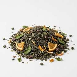 Herbata Zielona Gunpowder China Czekoladowo-miętowa Z Pomarańczą 100g