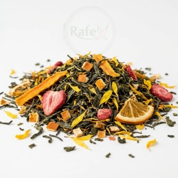 Herbata Zielona China Sencha Truskawka & Mango Z Pomarańczą 100g