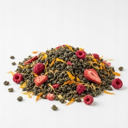 Herbata Zielona Gunpowder China Malinowo-poziomkowa Z Nagietkiem 100g