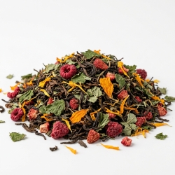 Herbata Pu-erh Malinowo-poziomkowa Z Nagietkiem 100g