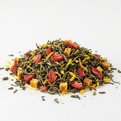 Herbata Zielona Yunnan Truskawka & Mango Z Płatkami Słonecznika 100g