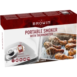 Portable Smoker With Thermometer & Fruit Woodchips