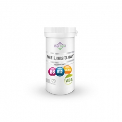 Witamina B6 + B12 + Kwas Foliowy 120 Kapsułek (18 Mg + 100 Mcg + 600 Mcg) - Soul Farm