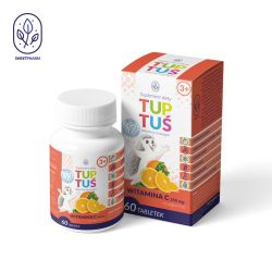 Witamina C O Smaku Pomarańczowym Na Odporność Dla Dzieci Od 3 Roku Życia 60 Tabletek Musujących (500 Mg) - Tuptuś